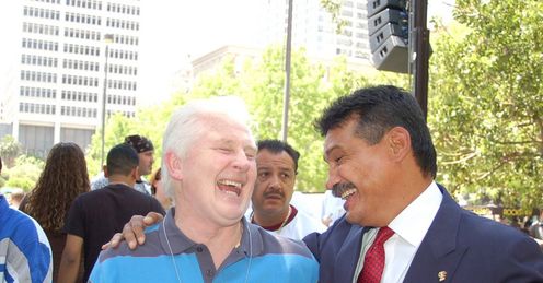 Watt and Arguello: old foes and old friends (copyright Ed Robinson)