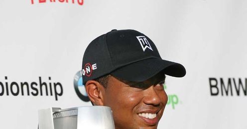 Tiger Woods with his lastest trophy