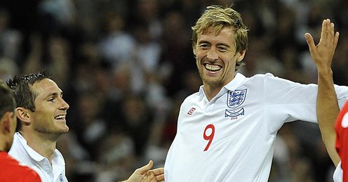 Crouch: delighted with two goals.