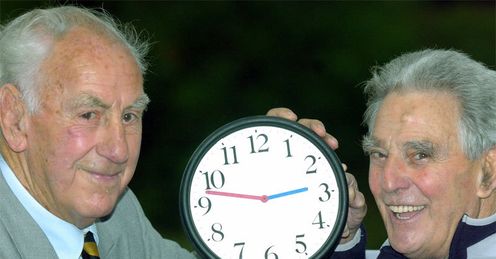 Six and counting: Billy (right, with the late Trevor Foster) will clock up another Grand Final appearance