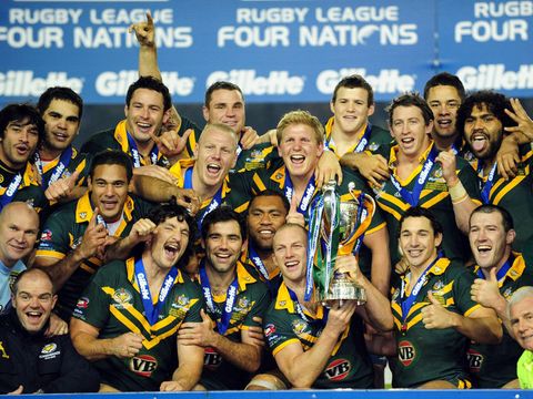 Australia clinched the Four Nations title in style at Elland Road with a 46-16 win over England.