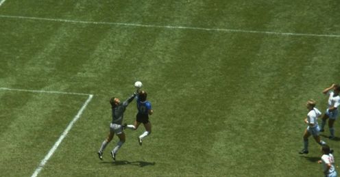 Maradona Hand of God Handball Argentina England World Cup 1986