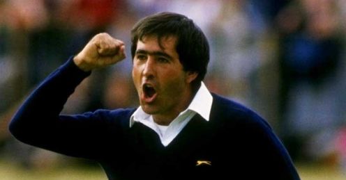 The famous photo of Seve winning at St Andrews in 1984.