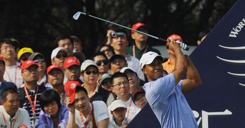 Tiger - right where he wants to be.