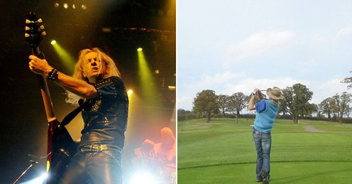 KK the axe god and KK the golfer.