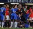 Ashley Cole after being challenged by Darren Fletcher