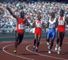 Ben Johnson celebrates in Seoul before being stripped of his 100m gold medal