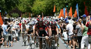 Massive crowds lined the route as the peloton moved into Stirling