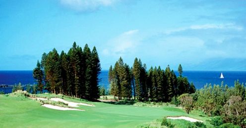 Kapalua Plantation Course - the final approach on the first