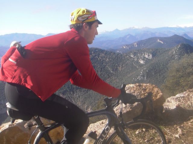 Out training under the warm Catalan sun.