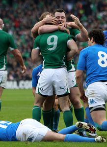 Ireland v Italy Tomas O Leary celeb Ireland v Italy Tomas O Leary celeb