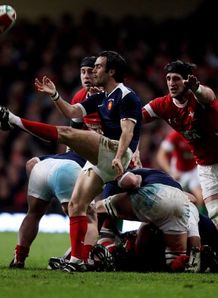 Morgan Parra box kick Wales France Morgan Parra box kick Wales France