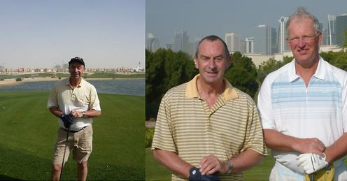 David in Dubai and with fellow commentator Paul Allott.