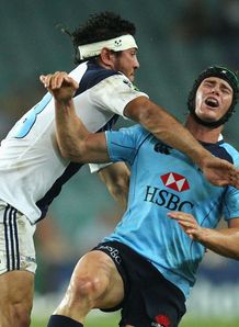 Rene Ranger Berrick Barnes Waratahs v Blues Rene Ranger Berrick Barnes Waratahs v Blues