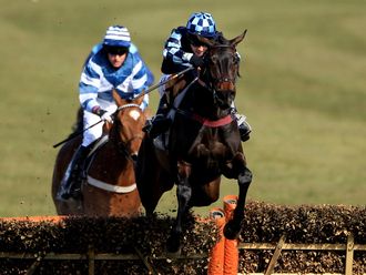 Richard Johnson pings a hurdle on Menorah.