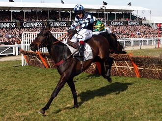 Menorah wins the Supreme Novices' Hurdle from Get Me Out Of Here.