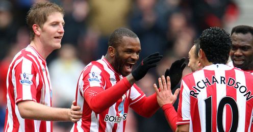 Darren Bent celebrates for Sunderland