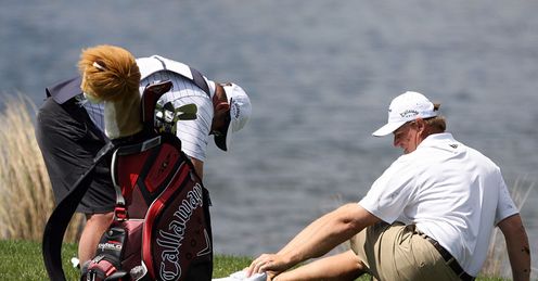 Ernie Els finds water on the sixth during round one of last year's event.