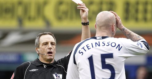 Gretar Rafn Steinsson Bolton Wanderers Premier League Sent Off