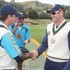 Baggy Green: Harris receives his cap from Ricky Ponting in New Zealand