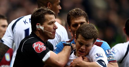 Referee Michael Jones and J