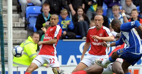 Wigan v Arsenal Wigan celeb FT Emmanuel Eboue woe