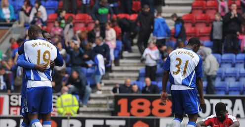 Wigan v Arsenal Wigan celeb FT Emmanuel Eboue woe