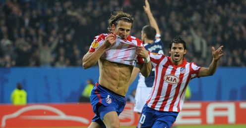 Europa League Final Diego Forlan celebrates goal