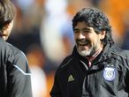 Maradona seems to be in a relaxed mood going into Argentina's second game in Group B.