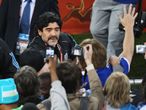 Diego Maradona - centre of attention as awlays before the kick-off.