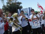 England fans gather outside the Royal Bafokeng Stadium ahead of the crunch clash against the United States.