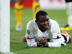 A chance missed: Kwadwo Asamoah rues a goalscoring opportunity he missed. Australia played with 10 men for more than an hour but the game finished 1-1.