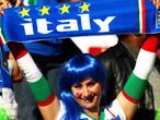 This Italy fan shows her support for the defending champions.