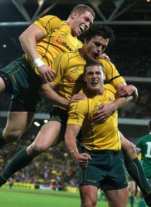Luke Burgess try against Ireland Luke Burgess try against Ireland