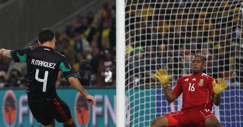 Siphiwe Tshabalala celebrates South Africa v Mexico