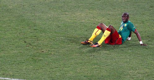 Flat out: It's been a miserable tournament for Cameroon and other African nations