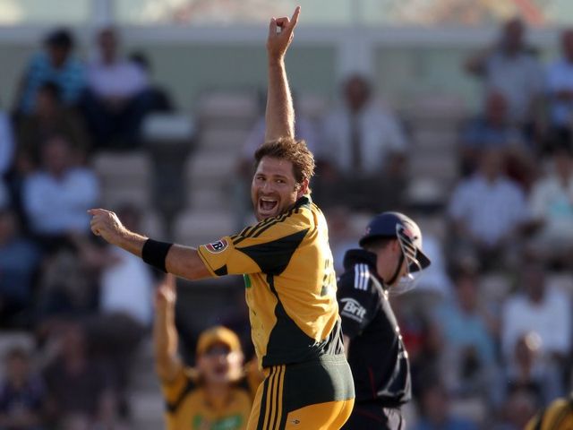 Appealing: Harris troubled England's batsmen during the NatWest Series