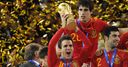 Fabregas celebrates Spain's World Cup success.