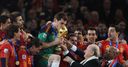 Casillas lifts the World Cup for Spain.