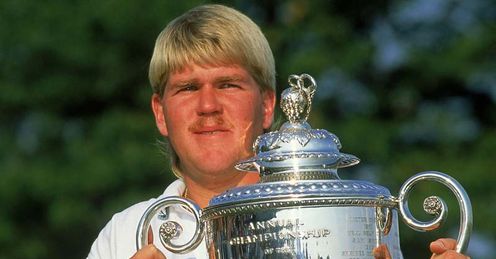 John Daly clutches the Wanamaker trophy after his victory in 1991 John Daly clutches the Wanamaker trophy after his victory in 1991