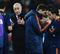 Vicente del Bosque talks to his players as the game goes into extra-time.