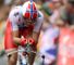 The Norwegian was wearing his national time trial champion's jersey