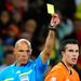 Holland's Robin Van Persie was first to be cautioned