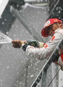 Hamilton 'blessed' with win