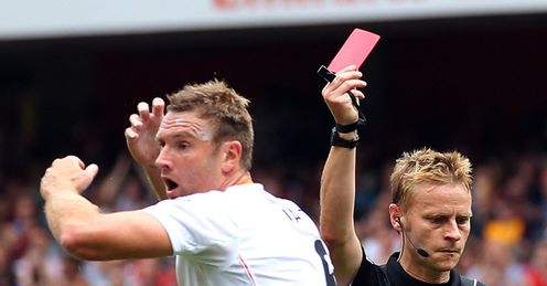 Arsenal v Blackpool Ian Evatt woe sent off