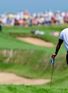 An audience with...: Tiger waits his turn to impress the waiting crowds at Whistling Straits