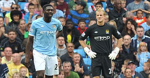 Kolo Toure Joe Hart Manchester City Premier League