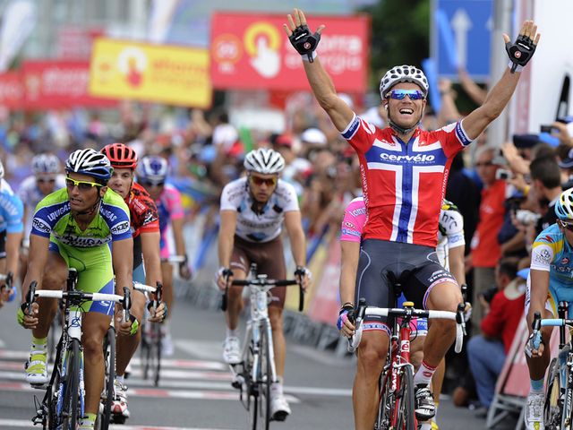 Hushovd: Celebrates sprint success