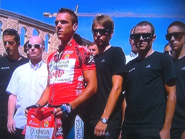 The sombre scene before the start of stage eight