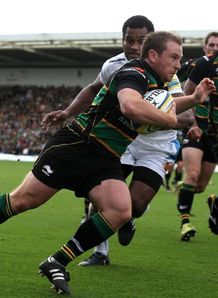 Paul Diggin score in corner against Exeter